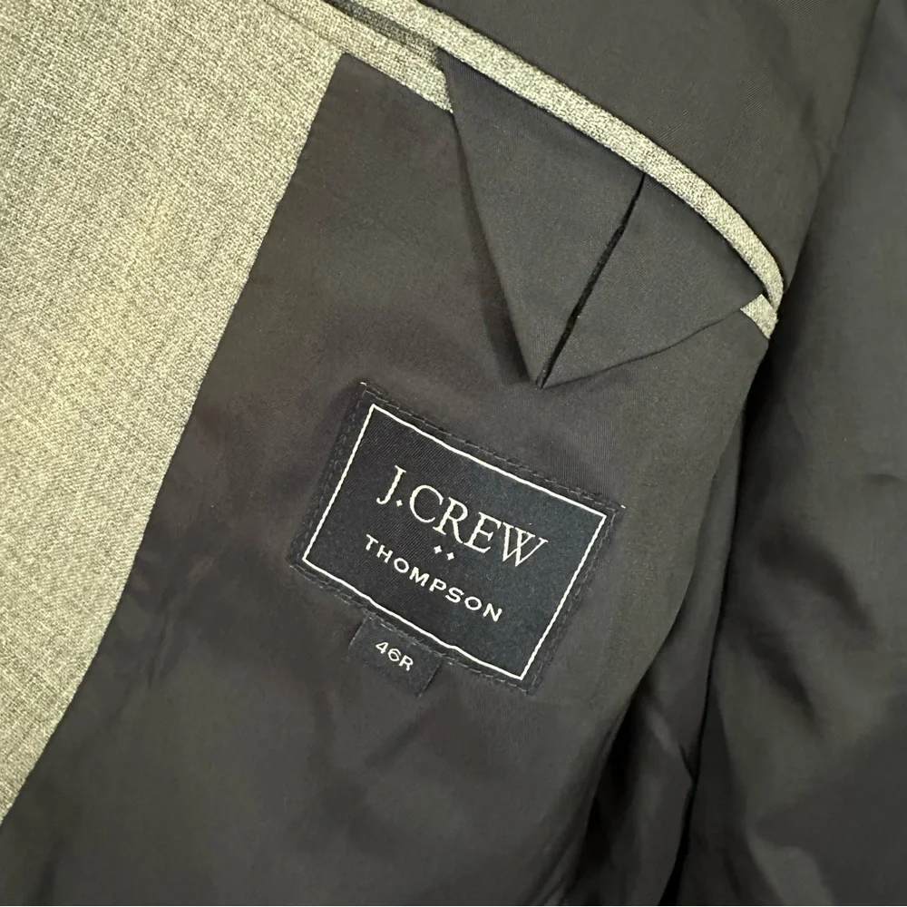 J.Crew Men’s Size 46R Gray Wool Thompson Modern Suit Blazer Sport Coat Jacket